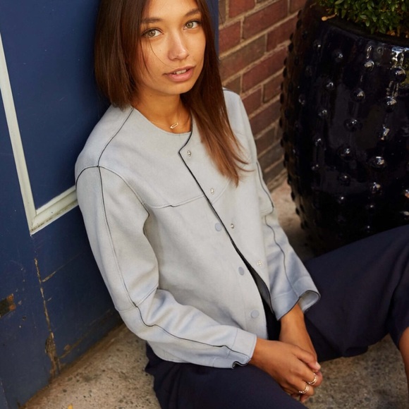 zara blue suede jacket